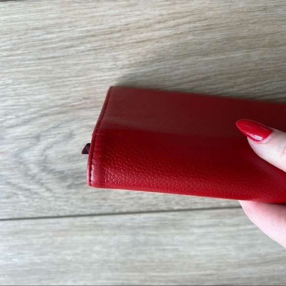 Chanel Red Caviar Leather Timeless CC Large Gusset Long Flap Wallet - Picture 8 of 17